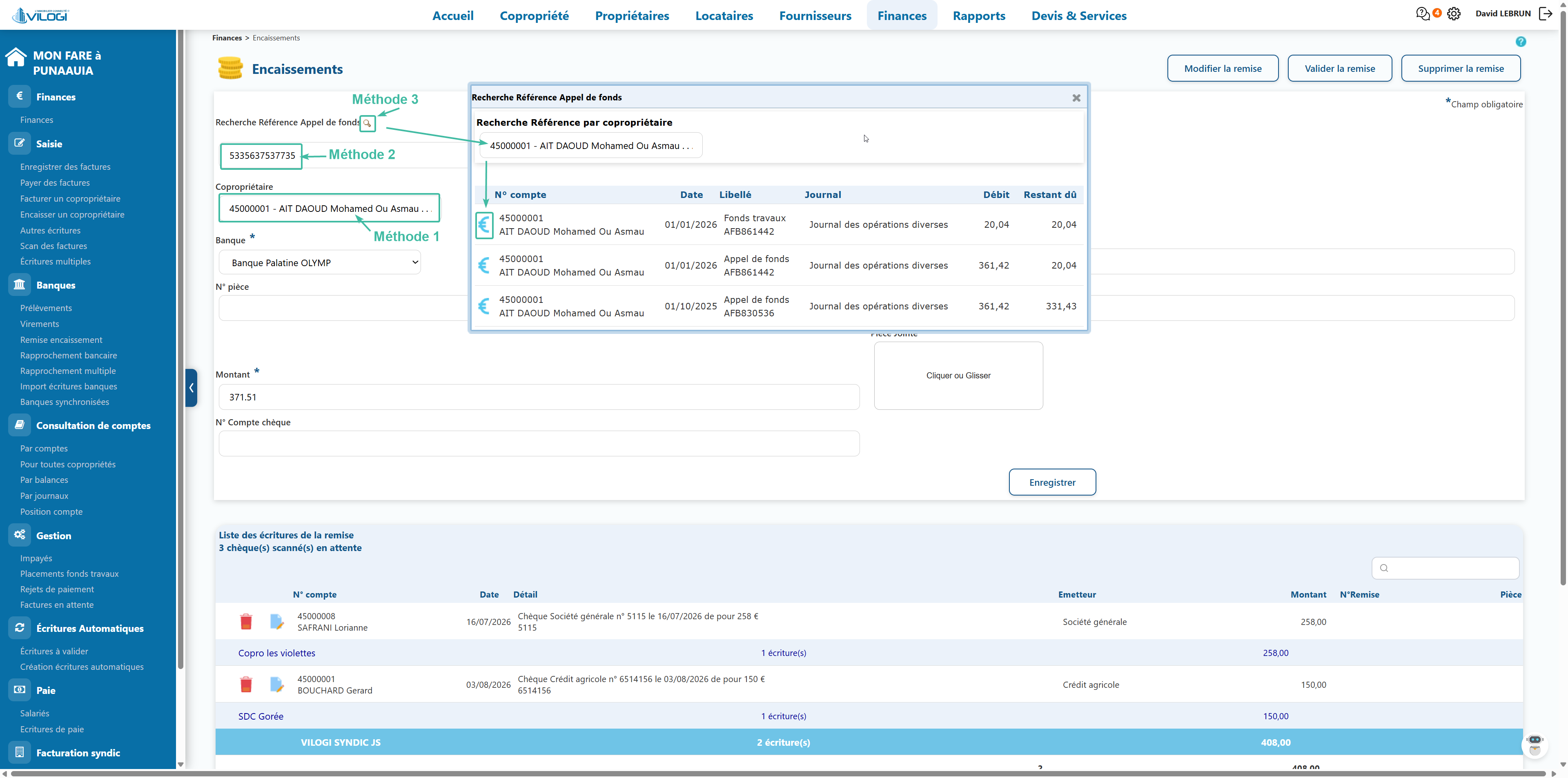 Saisir un chèque Tutoriel logiciel immobilier pour syndics et administrateurs de biens